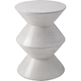 Union End Table in White Polished & Sealed Concrete